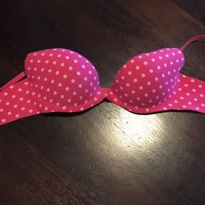 Polka dotted pink bra